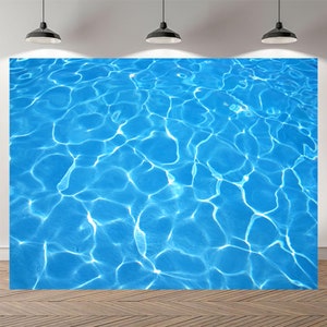 Wave Water Pattern Bash Blue Photo Booth Backdrop Photography Custom Summer Ocean Sea Swimming Pool Background Vinyl Photo Studio Banner