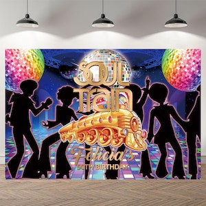 Soul Train Photo Backdrop 80s 90s Disco Dance Photography Hip-Hop Background Vinyl Photo Studio 1980's Neon Eighties Banner
