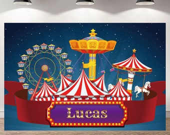 Circus Carnival Birthday Bash Backdrop Baby Shower Photography Custom Background Vinyl Photo Studio Banner