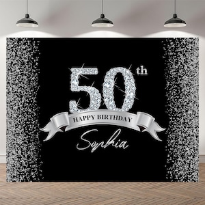 Glücklicher 50. 40. 60. Geburtstags-Fotografie-Hintergrund Geburtstags-Foto-Hintergrund Champagner-Silber-Diamant-Geburtstagsbanner