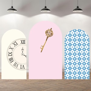 Custom Double-Sided Arch Cover Photo Backdrop Personalized Alice in Wonderland Photography Background  Custom Birthday Party Background