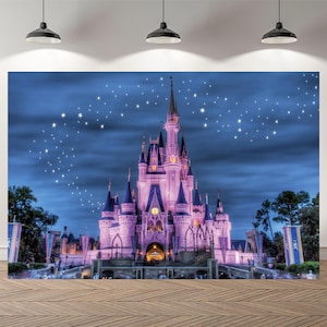 Fairy Tale Castle Night Tower Fireworks Princess Photo Booth Birthday Backdrop Baby Shower Photography Custom Background Vinyl Banner