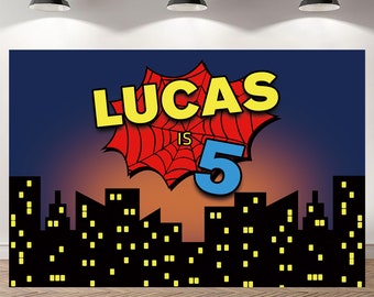 Superhero Birthday Backdrop Photography Kid Party Custom Spider Background Teen party Photo Studio Banner