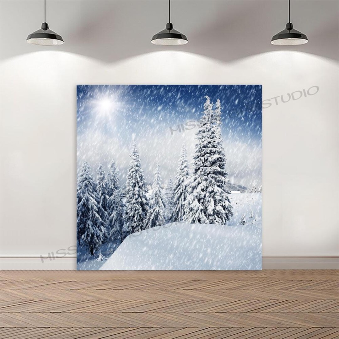 Winter Snow Backdrop Outdoor Forest Photography Background Christmas ...