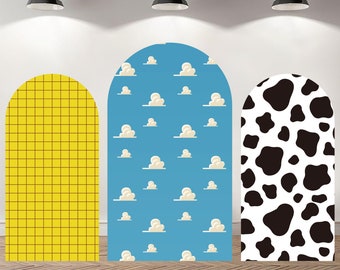 Custom Double-Sided Arch Cover Photo Backdrop Personalized Toy Story Photography Background  Custom Birthday Party Background
