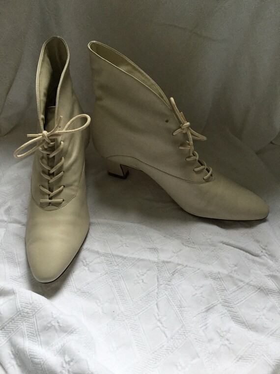 cream leather boots