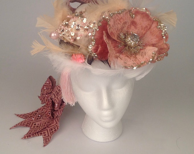 Wedding Hats, Wedding Fascinators, Hats, Wedding Feather Hat, Elegant Wedding Hat, Kentucky Derby Hat, Mardi Gras Hat