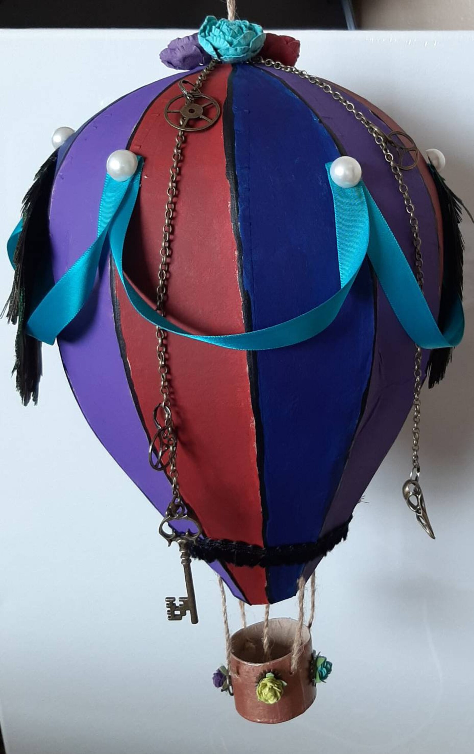 Paper mache steampunk hot air balloon Etsy