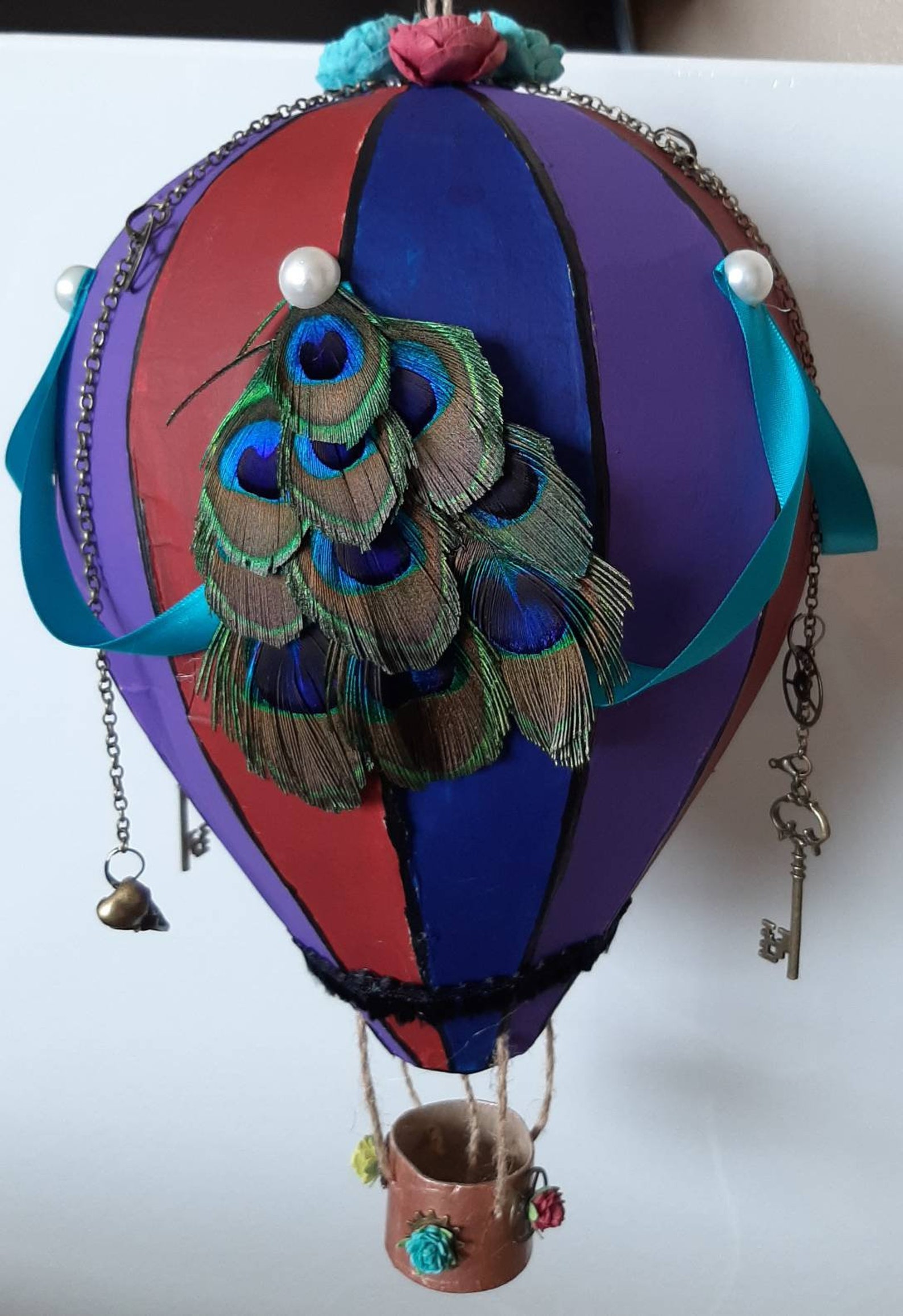 Paper mache steampunk hot air balloon Etsy