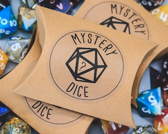 Mystery Dice || Set of 7 Sharp-edge Dice || Handmade Dice for D&D and TTRPGs