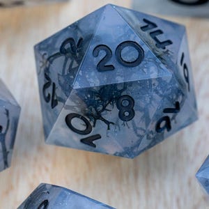 Wraithwood || Set of 7 || Handmade Sharp Edge Polyhedral Resin Dice ||