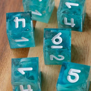 Seaside || Handmade d6 Resin Dice || Set of 6