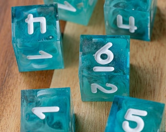 Seaside || Handmade d6 Resin Dice || Set of 6