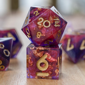 Candied Nebula || Hand-poured Resin Polyhedral Dice || Set of 7