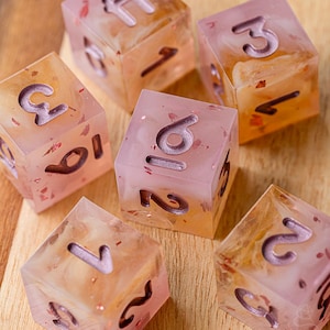 Tangerine Tempest || Handmade d6 Resin Dice || Set of 6