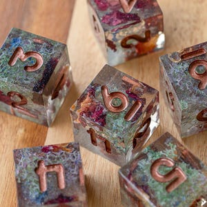 Druid&#39;s Weald || Handmade d6 Resin Dice || Set of 6