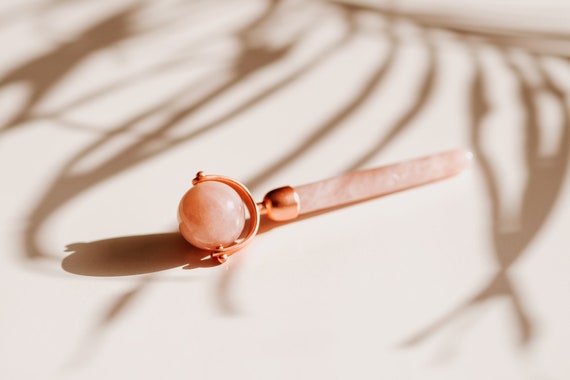Rose Quartz Face Roller 24 Karat Gold J Ro By Julisa Rose Etsy