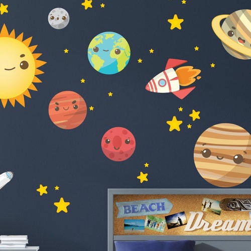 Solar System Wall Decal Wall Decals for Kids Room Etsy