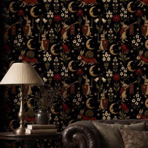 Black and Gold Bunny Wallpaper - Etsy