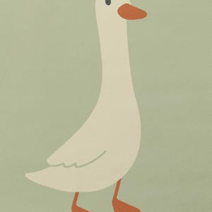Sage Green Goose Wallpaper: Scandinavian Nursery Peel and Stick or ...