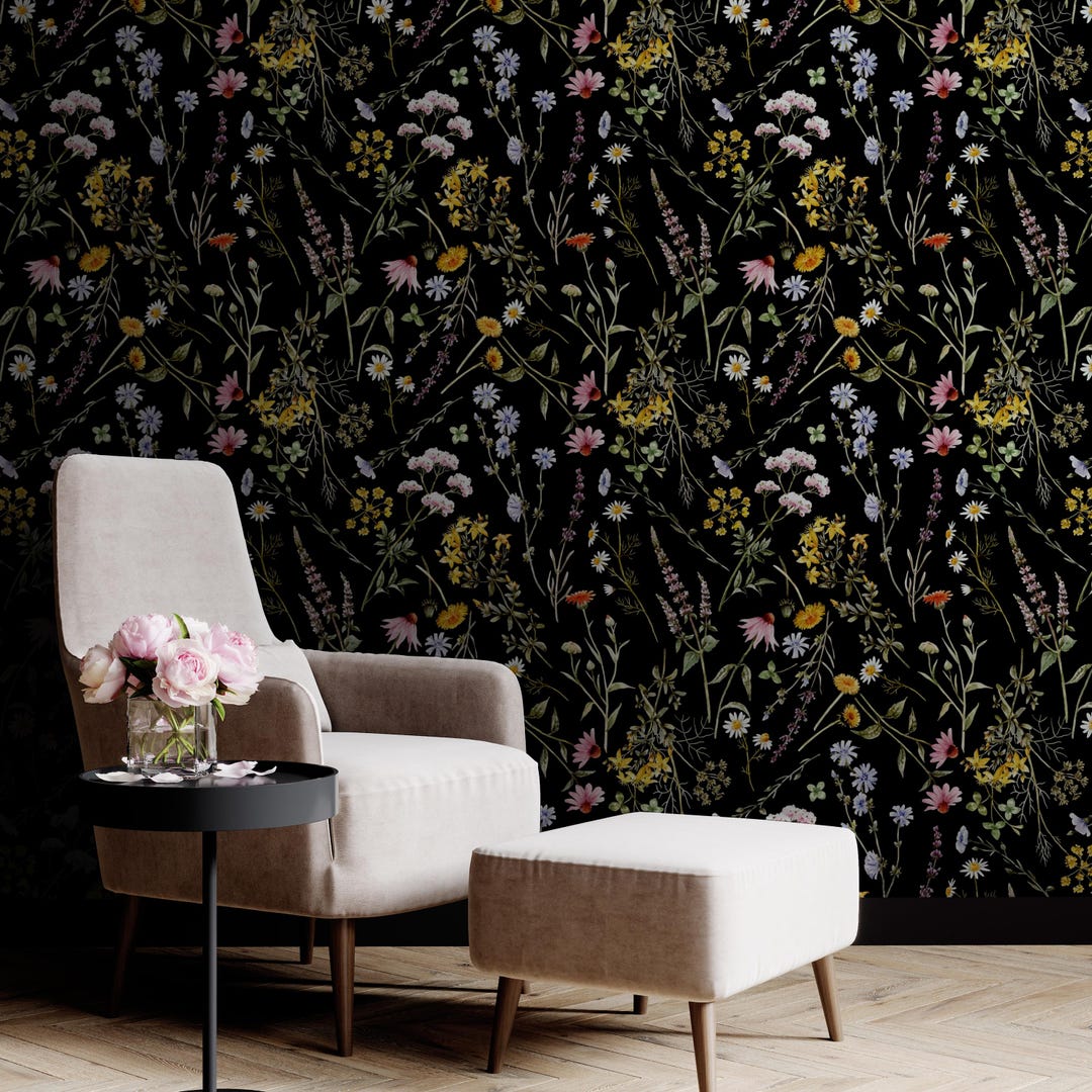 Green Floral Peel & Stick Wallpaper – Watercolor Leaves Boho Self-Adhesive Vinyl For Bedroom, Kitchen, Cabinets & Farmhouse Decor (17.7" X 118")