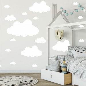 Fluffy-Puffy Clouds Wall Decal - Decoration for a Nursery - Baby's Room Sticker - Children Room Wall Decal - Bedroom Decoration - Sky Vinyl