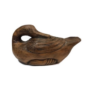 Vintage Wood Carved Folk Art Duck