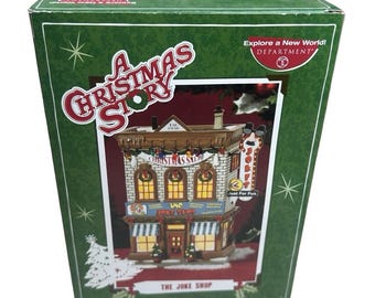 Department 56 A Christmas Story The Joke Shop With Sign, Box, & Light Cord NEW!!