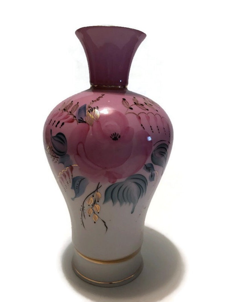 Vintage Pink Porcelain Flower Vase With Gold Gilt Trim - Etsy