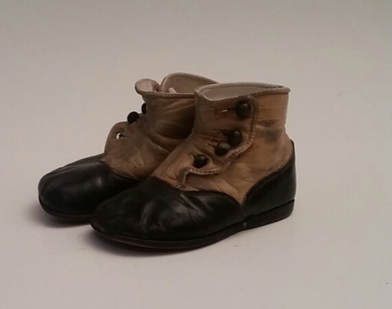 leather antique baby shoes