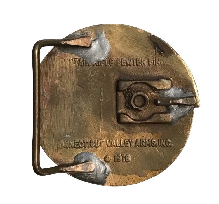 Boucle De Ceinture En étain CVA (Connecticut Valley Arms) - 1978 - Fabriquée Aux USA
