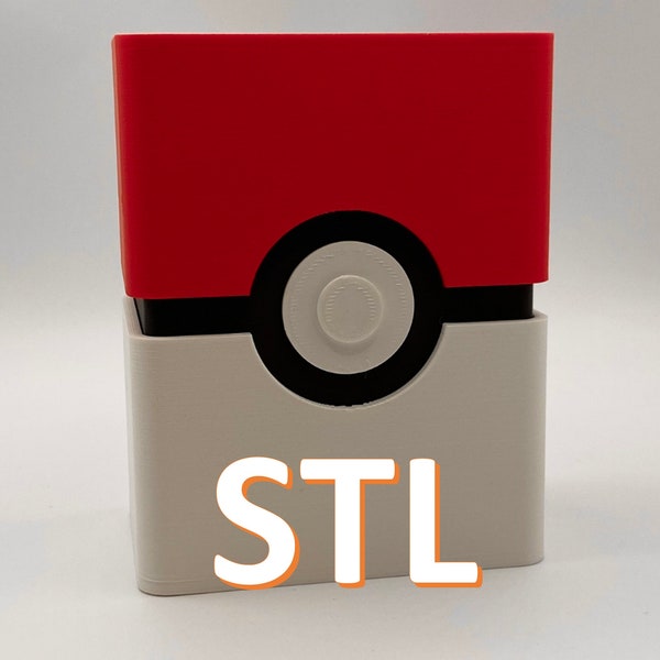 STL 3D Print Files for: The Pokémon Ball Deck Box - Pokémon Cards 3D Printed Deck Box