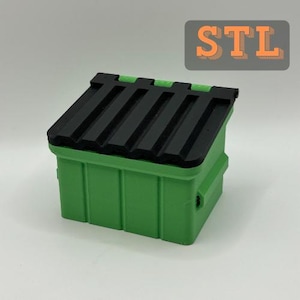 STL 3D Druck Dateien für: Dumpster Würfel Box für RPG, Dungeons and Dragons oder Magic the Gathering, 3D gedruckt und magnetisch