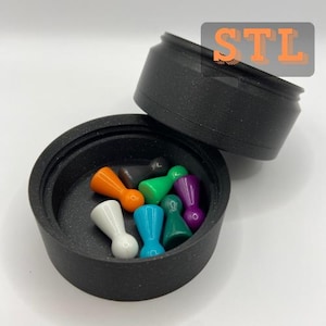 STL 3D Print File: Board game or desk 3D printed stackable threaded organizing container and trays