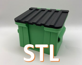 STL 3D Print files for: The DUMPSTER Box and Trays - Magic the Gathering EDH Commander 3D Printed Magnetic Deck Box and Tray