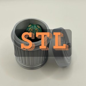 STL 3D Druck Datei für: Die Metallic Mülleimer Würfelbox und Behälter - für Würfel, Karten, Spielfiguren und vieles mehr!