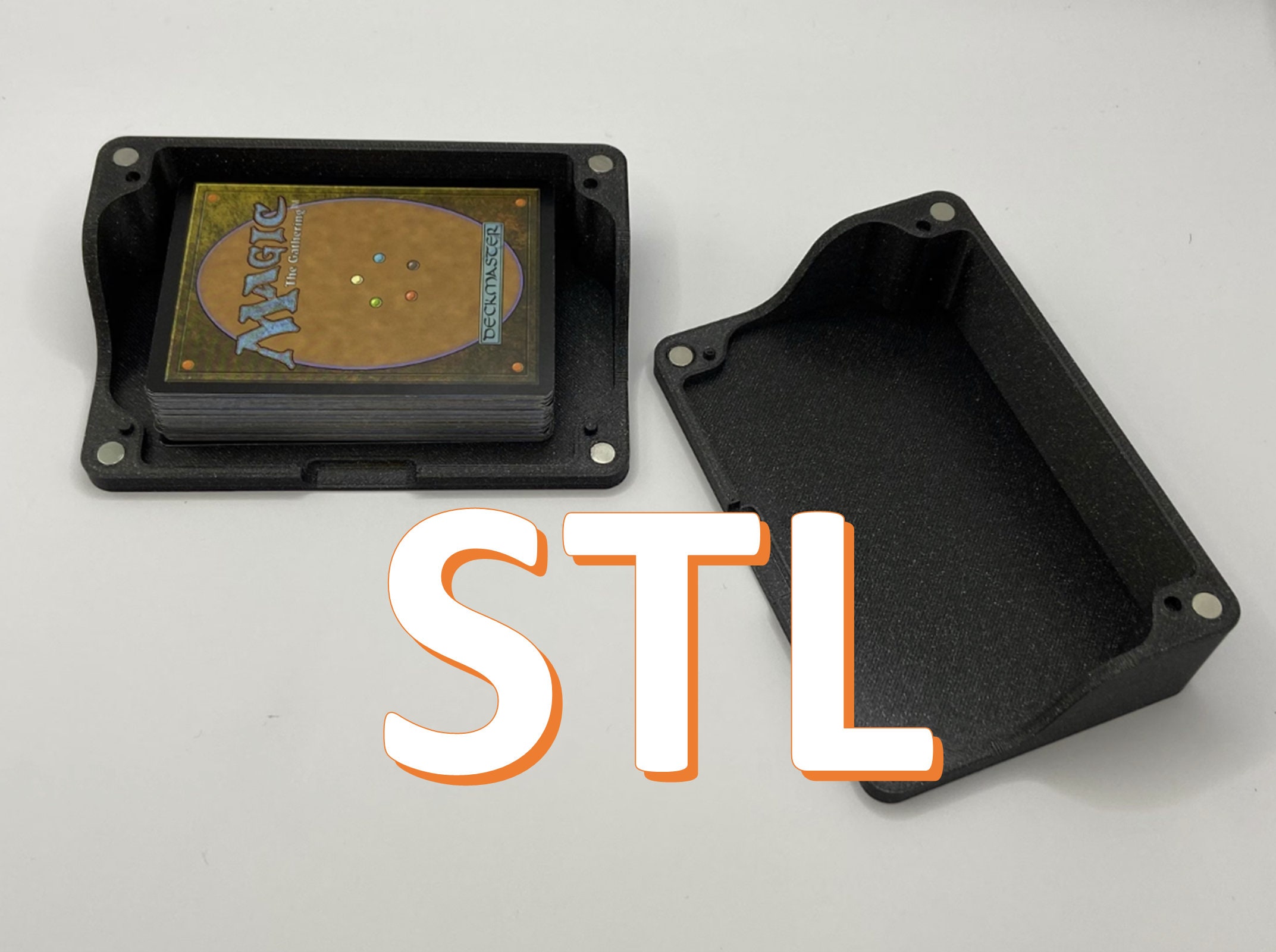 STL 3D Print File For: the OG STD Box and Trays and Windowed Version Magic  the Gathering Cards 3D Printed Magnetic Deck Box and Tray 