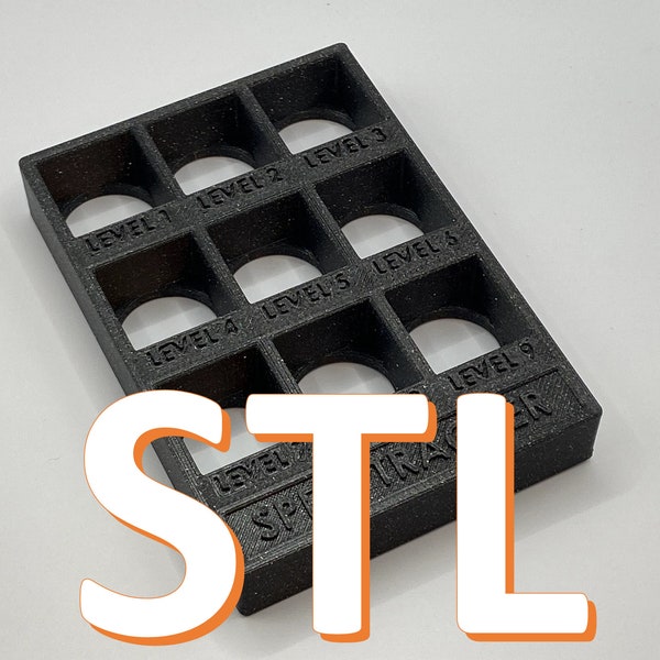 STL 3D Print File for: 3D Printed Role Playing Game Spell Tracker LARGE