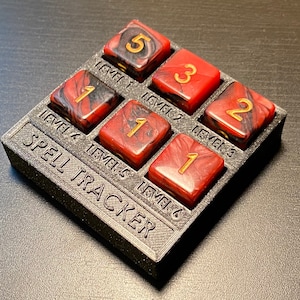 Spell Tracker SMALL for Dungeons and Dragons and other RPGs, 3D printed
