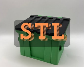 STL 3D Print files for: The DUMPSTER Box and Trays - Magic the Gathering EDH Commander 3D Printed Magnetic Deck Box and Tray