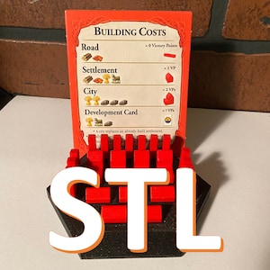 STL 3D Print File for: Settlers of Catan Board Game Piece Tray Set