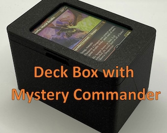 MYSTERY EDH BOX - Magic the Gathering Commander 3D Printed Magnetic Clean Deck Box and Tray with Mystery Commander Included