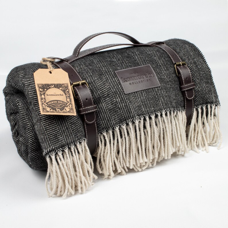 Picnic Blanket With Leather Carry Strap Extra Large Etsy