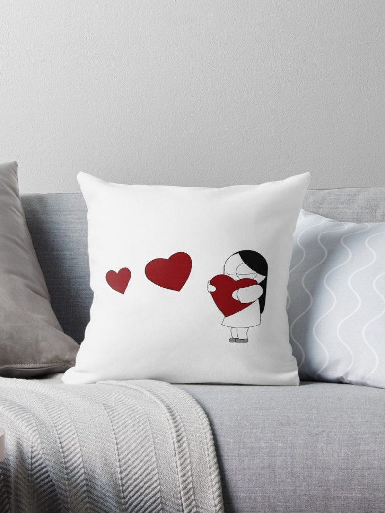 Catana Hearts Pillow Cover Etsy