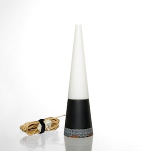 Vintage 1960’s MCM Danish Hans-Agne Jakobsson Glass Teak Cone Table Accent Lamp