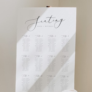 Wedding Seating Chart Template INSTANT DOWNLOAD Elegant Wedding Seating Plan Sign, Printable, Classic Minimal Find Your Seat Sign, Editable