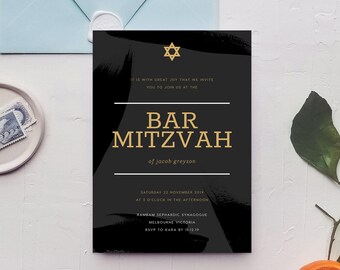 bar mitzvah invites etsy