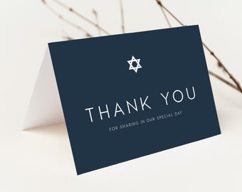 Monogram Thank You Card Thank You Cards Mitzvah Stationery Purple Thank You Note DEPOSIT Modern Monogram Flat Thank You Cards