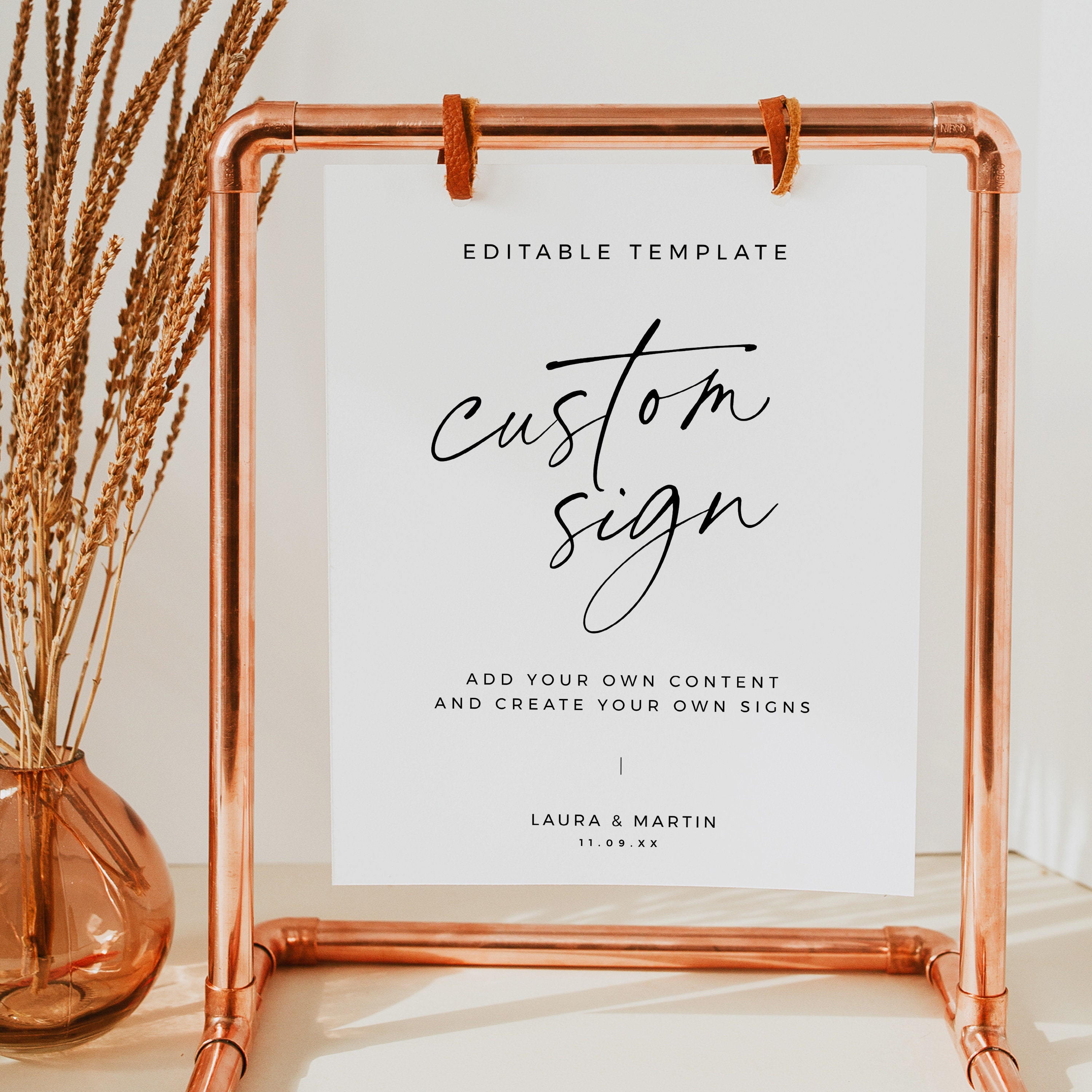 Minimalist Custom Sign Template, Create Your Own Sign, Modern Editable ...