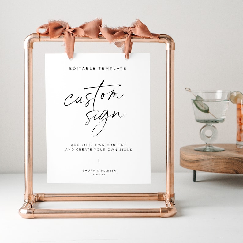 Minimalist Custom Sign Template, Create Your Own Sign, Modern Editable ...